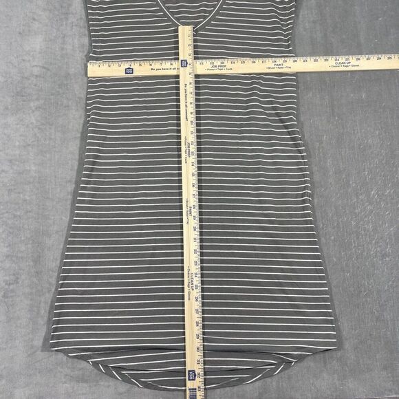 J.‎ Jill T Shirt Dress Womens Medium Gray Striped Short Sleeve V Neck Pockets - Picture 5 of 8